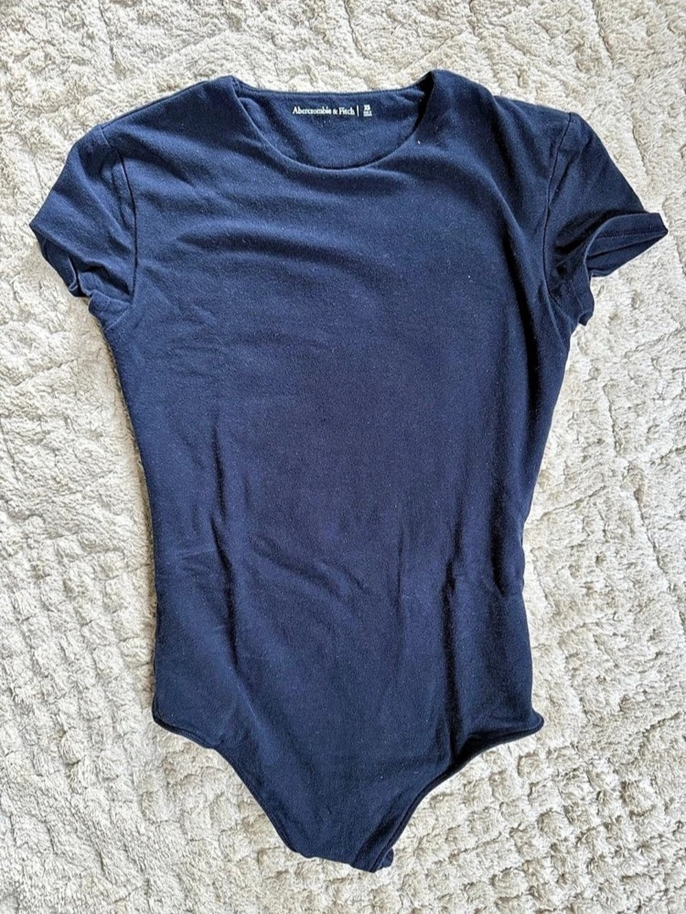Abercrombie & Fitch Short-Sleeve Cotton-Blend Seamless Fabric Crew Bodysuit Crew